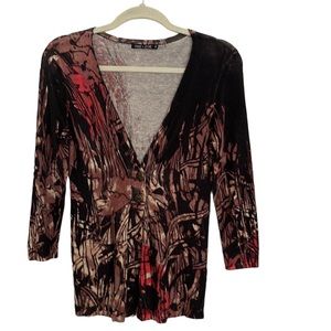 Nic + Zoe v neck cotton silk blended cardigan